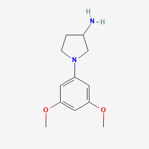 molecular formula C12H18N2O2 B1517485 1-(3,5-Dimethoxyphenyl)pyrrolidin-3-amine CAS No. 1096807-11-2