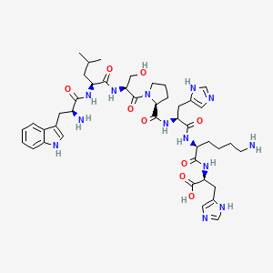 molecular formula C43H61N13O9 B15174863 L-Tryptophyl-L-leucyl-L-seryl-L-prolyl-L-histidyl-L-lysyl-L-histidine CAS No. 920011-53-6