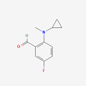 molecular formula C11H12FNO B1517493 2-[环丙基(甲基)氨基]-5-氟苯甲醛 CAS No. 1096786-01-4