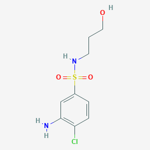 molecular formula C9H13ClN2O3S B1517499 3-Amino-4-chloro-N-(3-hydroxypropyl)-benzenesulfonamide CAS No. 1097827-14-9