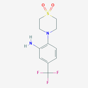 molecular formula C11H13F3N2O2S B1517503 4-[2-Amino-4-(trifluoromethyl)phenyl]-1lambda6-thiomorpholine-1,1-dione CAS No. 861881-11-0