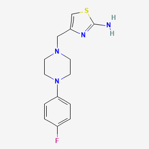 molecular formula C14H17FN4S B1517524 4-{[4-(4-氟苯基)哌嗪-1-基]甲基}-1,3-噻唑-2-胺 CAS No. 120652-89-3