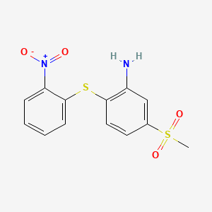 molecular formula C13H12N2O4S2 B15175289 5-Mesyl-2-[(2-nitrophenyl)thio]aniline CAS No. 93778-19-9