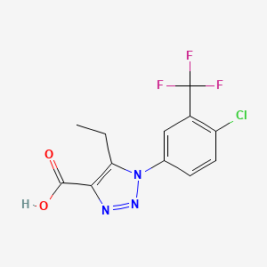 molecular formula C12H9ClF3N3O2 B1517531 1-[4-chloro-3-(trifluoromethyl)phenyl]-5-ethyl-1H-1,2,3-triazole-4-carboxylic acid CAS No. 1096912-00-3