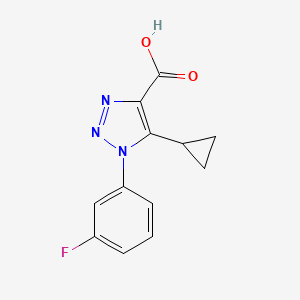 molecular formula C12H10FN3O2 B1517533 5-环丙基-1-(3-氟苯基)-1H-1,2,3-三唑-4-羧酸 CAS No. 1096996-62-1