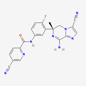 2-Pyridinecarboxamide, N-[3-[(6R)-8-amino-3-cyano-5,6-dihydro-6-methylimidazo[1,2-a]pyrazin-6-yl]-4-fluorophenyl]-5-cyano-