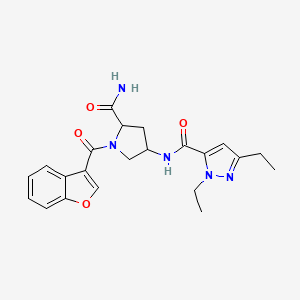 1H-Pyrazole-5-carboxamide, N-[(3R,5S)-5-(aminocarbonyl)-1-(3-benzofuranylcarbonyl)-3-pyrrolidinyl]-1,3-diethyl-