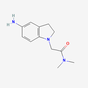 molecular formula C12H17N3O B1517545 2-(5-氨基-2,3-二氢-1H-吲哚-1-基)-N,N-二甲基乙酰胺 CAS No. 1021025-04-6