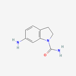 molecular formula C9H11N3O B1517556 6-氨基-2,3-二氢-1H-吲哚-1-甲酰胺 CAS No. 1021135-29-4