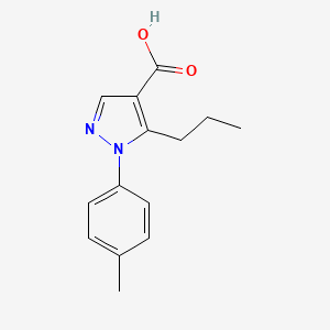 molecular formula C14H16N2O2 B1517566 1-(4-甲基苯基)-5-丙基-1H-吡唑-4-羧酸 CAS No. 1152880-98-2