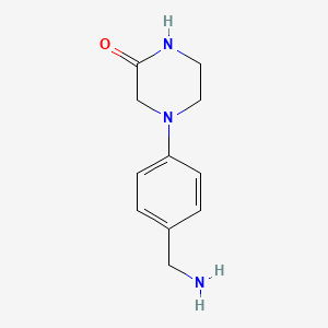 molecular formula C11H15N3O B1517584 4-[4-(氨甲基)苯基]哌嗪-2-酮 CAS No. 1019575-67-7