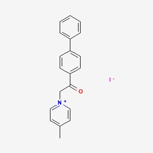 molecular formula C20H18INO B15175955 1-[2-([1,1'-Biphenyl]-4-yl)-2-oxoethyl]-4-methylpyridin-1-ium iodide CAS No. 6276-50-2