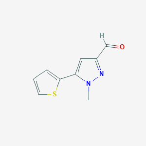 molecular formula C9H8N2OS B1517613 1-methyl-5-(thiophen-2-yl)-1H-pyrazole-3-carbaldehyde CAS No. 1177332-06-7