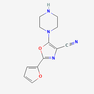2-(Furan-2-yl)-5-(piperazin-1-yl)-1,3-oxazole-4-carbonitrile