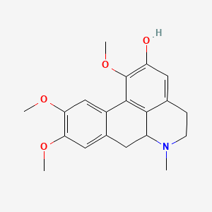 molecular formula C20H23NO4 B15176194 Aporphin-2-ol, 1,9,10-trimethoxy- CAS No. 517-65-7