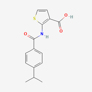 molecular formula C15H15NO3S B1517645 2-[4-(Propan-2-yl)benzamido]thiophene-3-carboxylic acid CAS No. 1041555-04-7