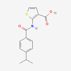 molecular formula C15H15NO3S B1517645 2-[4-(丙-2-基)苯甲酰胺]噻吩-3-羧酸 CAS No. 1041555-04-7