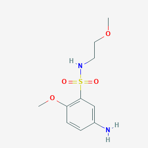 molecular formula C10H16N2O4S B1517651 5-amino-2-methoxy-N-(2-methoxyethyl)benzene-1-sulfonamide CAS No. 1036596-08-3