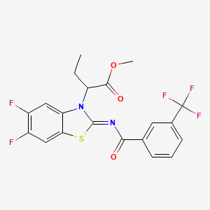 Methyl 2-(5,6-difluoro-2-((3-(trifluoromethyl)benzoyl)imino)benzo[d]thiazol-3(2H)-yl)butanoate