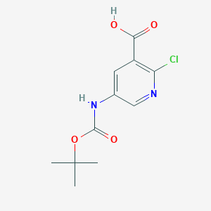 molecular formula C11H13ClN2O4 B1517672 5-叔丁氧羰基氨基-2-氯-烟酸 CAS No. 885277-14-5
