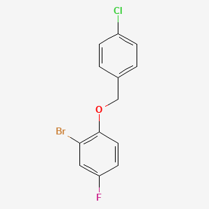 molecular formula C13H9BrClFO B1517673 2-Bromo-1-((4-chlorobenzyl)oxy)-4-fluorobenzene CAS No. 1040075-19-1