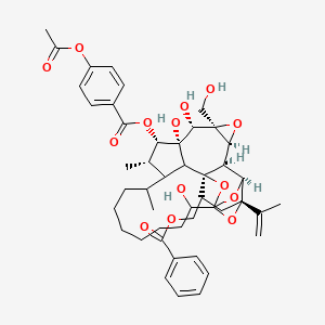 [(1R,4S,5S,6S,7S,9R,10S,11S,12S,13S)-2-(benzoyloxymethyl)-10,11,22-trihydroxy-9-(hydroxymethyl)-13,15-dimethyl-4-prop-1-en-2-yl-8,24,26,27-tetraoxaheptacyclo[12.10.1.14,23.15,23.01,6.07,9.011,25]heptacosan-12-yl] 4-acetyloxybenzoate