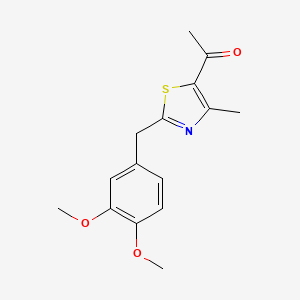 molecular formula C15H17NO3S B1517677 1-{2-[(3,4-二甲氧基苯基)甲基]-4-甲基-1,3-噻唑-5-基}乙酮 CAS No. 1110903-37-1