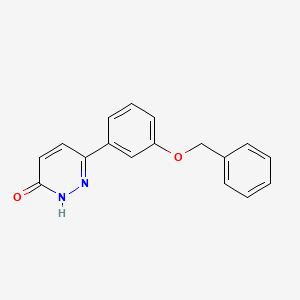 molecular formula C17H14N2O2 B1517678 6-[3-(苄氧基)苯基]吡啶嗪-3-醇 CAS No. 1105194-25-9