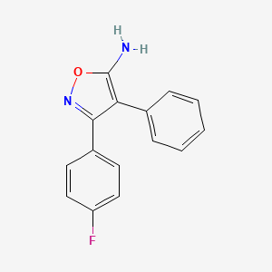 molecular formula C15H11FN2O B1517700 3-(4-Fluorophenyl)-4-phenyl-1,2-oxazol-5-amine CAS No. 1092288-09-9