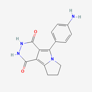 molecular formula C15H14N4O2 B1517709 5-(4-氨基苯基)-1H,2H,3H,4H,7H,8H,9H-吡哒嗪并[4,5-a]吡咯并二酮-1,4-二酮 CAS No. 1114823-91-4