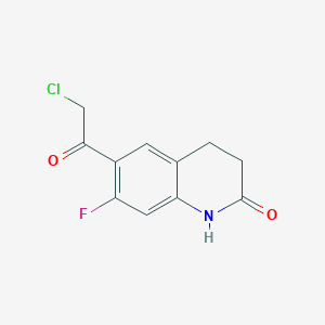 molecular formula C11H9ClFNO2 B1517710 6-(2-氯乙酰基)-7-氟-1,2,3,4-四氢喹啉-2-酮 CAS No. 148136-15-6