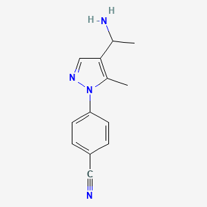 molecular formula C13H14N4 B1517727 4-[4-(1-aminoethyl)-5-methyl-1H-pyrazol-1-yl]benzonitrile CAS No. 1152932-61-0