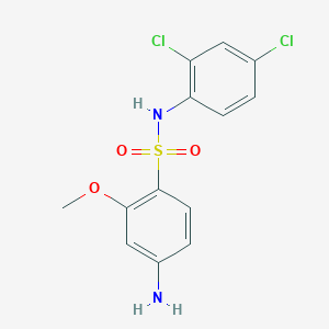 molecular formula C13H12Cl2N2O3S B1517730 4-amino-N-(2,4-dichlorophenyl)-2-methoxybenzene-1-sulfonamide CAS No. 1094926-46-1