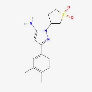 3-[5-amino-3-(3,4-dimethylphenyl)-1H-pyrazol-1-yl]-1lambda6-thiolane-1,1-dione