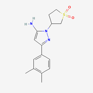 molecular formula C15H19N3O2S B1517734 3-[5-amino-3-(3,4-dimethylphenyl)-1H-pyrazol-1-yl]-1lambda6-thiolane-1,1-dione CAS No. 1152684-58-6