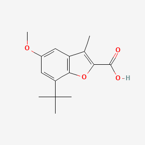 molecular formula C15H18O4 B1517738 Ácido 7-terc-butil-5-metoxi-3-metil-1-benzofurano-2-carboxílico CAS No. 1097095-73-2