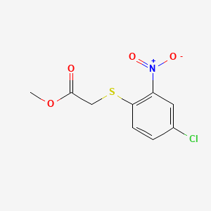 molecular formula C9H8ClNO4S B15177432 Acetic acid, ((4-chloro-2-nitrophenyl)thio)-, methyl ester CAS No. 139326-38-8