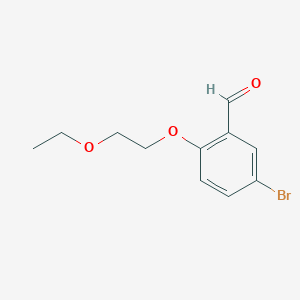 molecular formula C11H13BrO3 B1517755 5-Bromo-2-(2-ethoxyethoxy)benzaldehyde CAS No. 1156314-50-9