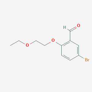 molecular formula C11H13BrO3 B1517755 5-溴-2-(2-乙氧基乙氧基)苯甲醛 CAS No. 1156314-50-9