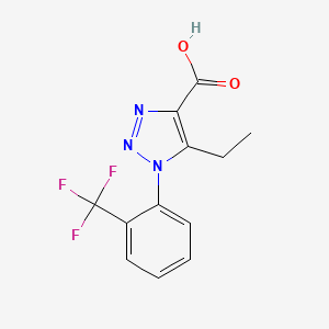 molecular formula C12H10F3N3O2 B1517756 5-ethyl-1-[2-(trifluoromethyl)phenyl]-1H-1,2,3-triazole-4-carboxylic acid CAS No. 1096934-94-9