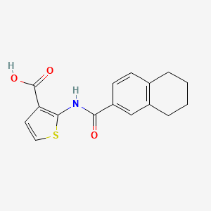 molecular formula C16H15NO3S B1517759 2-(5,6,7,8-Tetrahydronaphthalene-2-amido)thiophene-3-carboxylic acid CAS No. 1099118-88-3