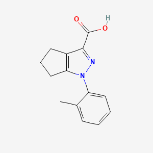 molecular formula C14H14N2O2 B1517761 1-(2-甲基苯基)-1H,4H,5H,6H-环戊[c]吡唑-3-羧酸 CAS No. 1099683-09-6