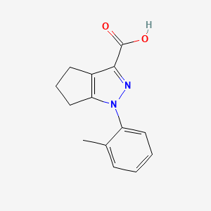 molecular formula C14H14N2O2 B1517761 Acide 1-(2-méthylphényl)-1H,4H,5H,6H-cyclopenta[c]pyrazole-3-carboxylique CAS No. 1099683-09-6