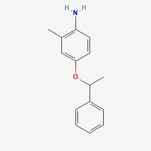 molecular formula C15H17NO B1517775 2-Methyl-4-(1-phenylethoxy)aniline CAS No. 1155912-79-0