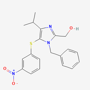 molecular formula C20H21N3O3S B15177940 (1-Benzyl-4-isopropyl-5-(3-nitrophenylthio)-1H-imidazol-2-yl)methanol CAS No. 178979-10-7