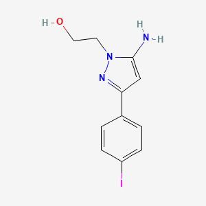 molecular formula C11H12IN3O B1517805 2-[5-amino-3-(4-iodophenyl)-1H-pyrazol-1-yl]ethan-1-ol CAS No. 1152965-65-5