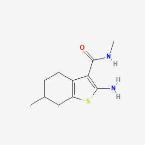molecular formula C11H16N2OS B1517824 2-Amino-N,6-dimethyl-4,5,6,7-tetrahydro-1-benzothiophene-3-carboxamide CAS No. 915920-53-5