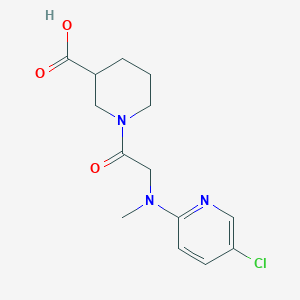 molecular formula C14H18ClN3O3 B1517829 1-{2-[(5-Chloropyridin-2-yl)(methyl)amino]acetyl}piperidine-3-carboxylic acid CAS No. 1099164-84-7