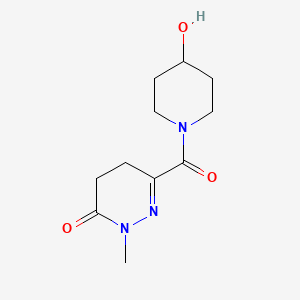 molecular formula C11H17N3O3 B1517846 6-(4-Hydroxypiperidine-1-carbonyl)-2-methyl-2,3,4,5-tetrahydropyridazin-3-one CAS No. 1156143-25-7