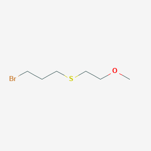molecular formula C6H13BrOS B1517851 1-[(3-Bromopropyl)sulfanyl]-2-methoxyethane CAS No. 1153355-88-4